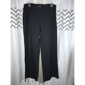 Eileen Fisher Women's Small Black Rayon Wool Wide Leg Heavy Dress Pants